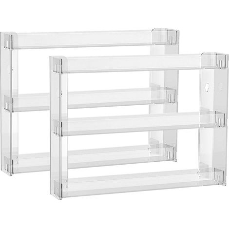 Organisateur mural acrylique transparent à 3 niveaux détachables, gain de place pour salle de bain ou chambre (lot de 3).