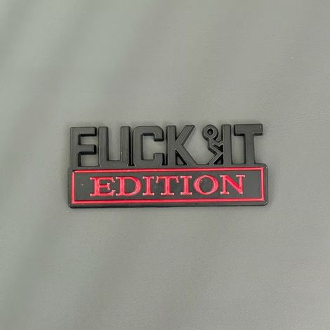 FCK IT Edition Emblem, FCK IT car logo, FCKIT emblem - black and red -