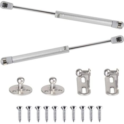 2pcs Ressort à Gaz 100N Vérins à Gaz Hydraulique Bras Pneumatique pour Levage Amortisseur à Gaz 90 Degres avec Vis Charnière Porte Placard pour Ouverture Douce Armoire Meuble Cuisine - 265mm