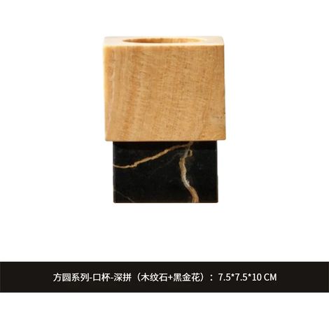 (G)Nordic Flacon de lotion en marbre bicolore et plateau d'aromathérapie, accessoires de salle de bain avec distributeur de savon bicolore raffiné. (1/5)