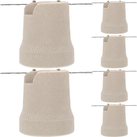 6 pièces Douille Céramique Renforcée pour Lampe Industrielle Résistance Haute Température Remplacement pour Plafonnier et Lampe Chantier Lot (1/5)