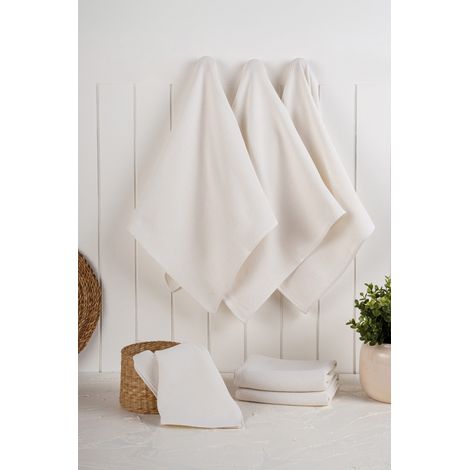 Juego de toallas de cocina Set 90% Algodón / 10% Poliéster Ecru 270 gr/m²