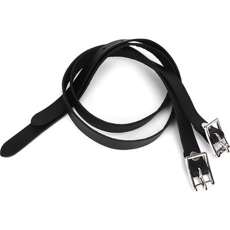 Sangles d'Éperons - 2 Pièces - Cuir Synthétique - Réglables avec Boucle Acier - Équitation Compétition - 50cm (1/5)