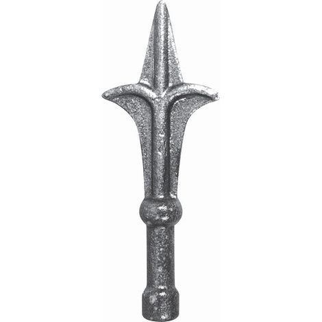 Pointe de lance - Hauteur 128mm largeur 48mm base ronde pleine Ø14mm - Fer forgé - À souder - DECO FER FORGE