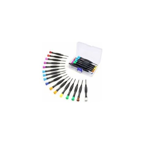 18 Mini-Magnet-Torx-Schraubendreher mit Schlitz- und Kreuzschlitzköpfen, mit Pinzette und Bits von T2 bis T10, für Xbox, Computer, Telefon, Uhr und Juweliere. (1/5)