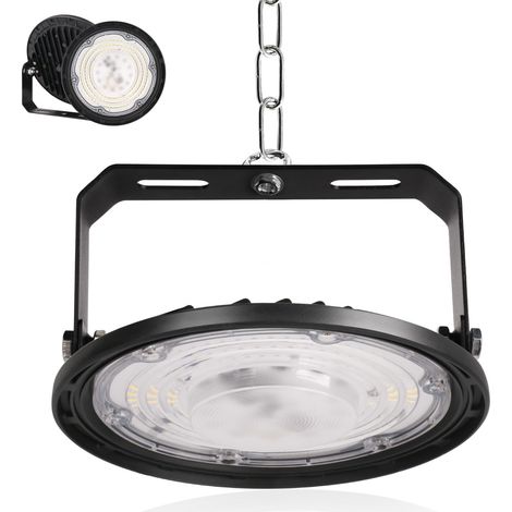 Projecteur LED Industriel 100W,10000LM Spot High Bay Lumière éclairage d'atelier,Blanc Froid 6500K IP65 Étanche UFO Eclairage Plafonnier LED Interieur Lustre pour Entrepôt,Usine,Hall,Gym (1/5)