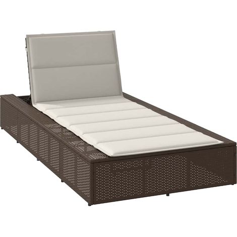 vidaXL Sonnenliege mit schwebender Auflage Braun Poly Rattan (1/5)