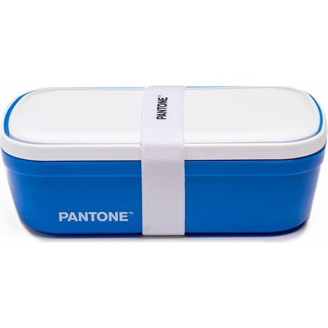 PANTONE Porta Pranzo Stile Bento Box con Divisorio Interno e Valvola di Sfiato - Lunch Box Portapranzo per Ufficio, Scuola e Università - Contenitore Ermetico per Schiscetta Pranzo, 12x7x20,7, Blu (1/4)