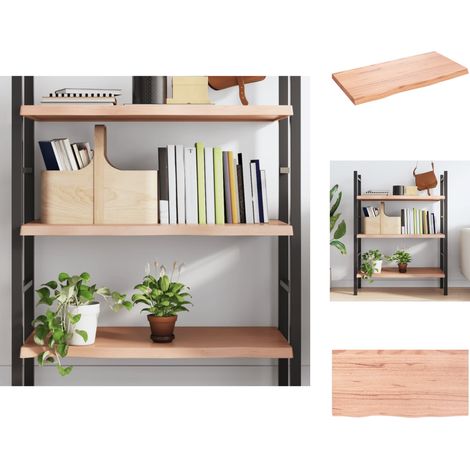 Wandregale - Living Wandregal Hellbraun 80x40x(2-4) cm Massivholz Eiche Behandelt (1/4)