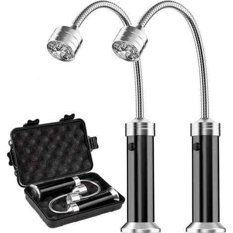 Lampe barbecue - Base magnétique - Lampe barbecue LED ultra-lumineuse - Col rotatif à 360°, étanche et résistante à la chaleur -