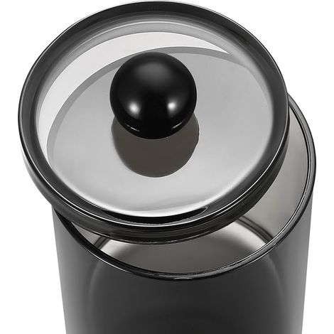 Set mit 3 Haltern für Wattestäbchen, schwarze Apothekergläser fürs Badezimmer, Wattebällchen, Wattestäbchen, Wattestäbchen, Zahnseide, Make-up-Schwämmchen, Haarspangen (1/5)