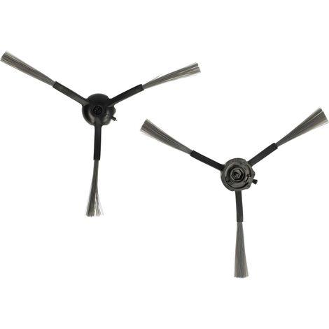 vhbw 2x cepillo lateral compatible con Neabot Nomo N1, Nomo N1 Plus, Nomo N1+ robot aspirador - Set cepillos, gris oscuro