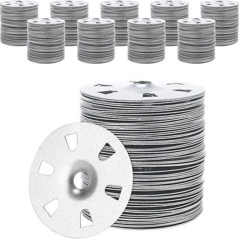 Lot de 1000 rondelles de 35 mm pour plaques isolantes en acier galvanisé avec 6 trous pour panneaux composites, plaques de plâtre, fixation et support (1/5)
