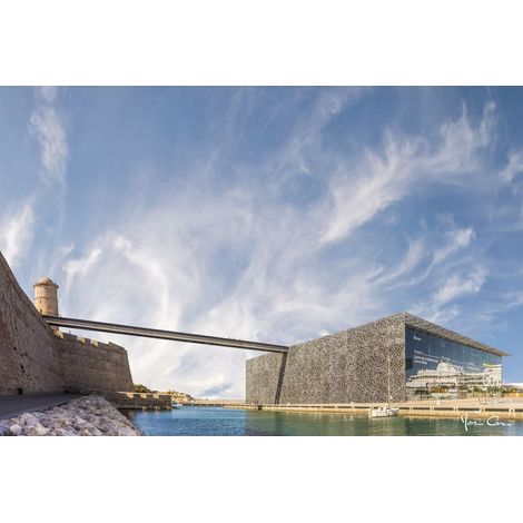 Tableau sur toile Mucem 65x97 cm - Impression sur Toile Murale Décorative - Image imprimée en HD sur Toile - Toile sur Châssis en Bois FSC - Fabriqué en France (1/5)