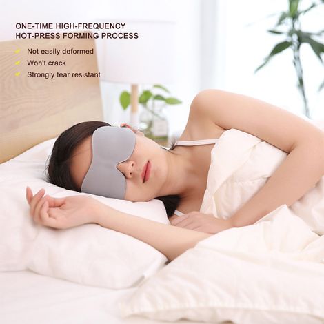Masque de sommeil à rebond lent, cache-œil de protection pour les yeux, bandeau de voyage gris (1/5)