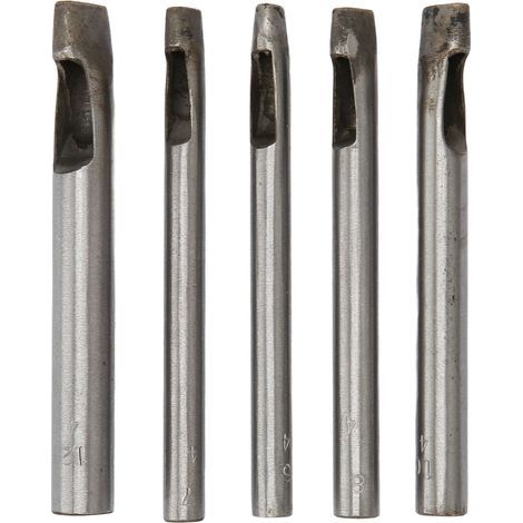 5-teiliges Set ovaler Locher für Leder, Gummi und Segeltuch, mit Lochgrößen von 6x4 mm, 7x4 mm, 8x4 mm, 10x4 mm und 12x4 mm. Hergestellt aus hochfestem Stahl. (1/5)