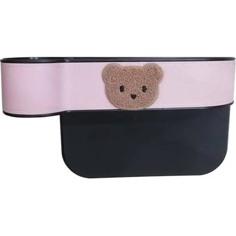 (Pink Driver) Boîte de rangement de voiture 1 pièce, organisateur latéral de siège, porte-gobelet, en cuir multifonctionnel, combleur d'espace entre les sièges, accessoires de voiture (1/5)
