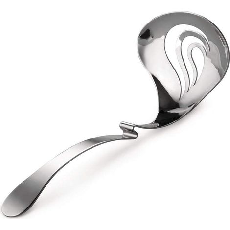 Alessi Nunziatella ESI24, Mestolo Forato di Design per Mozzarella, Acciaio Inossidabile 18/10, Argento (1/3)