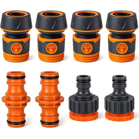 8 Pièces Raccord Tuyau d Arrosage 3 4 pouces 19 mm Embout et Connecteur 2 1 Robinet Adaptateur Raccordement Rallonge Conduite d Eau (1/5)