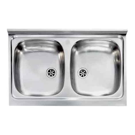 Lavello Inox Due Vasche 80 x 50 cm