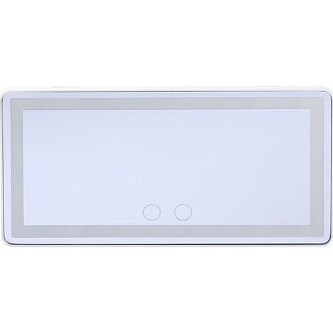 Miroir cosmétique de voiture, sundiguer, éclairage LED, rechargeable, réglable en trois couleurs, matériau ABS/verre/élastique, noir (1/5)