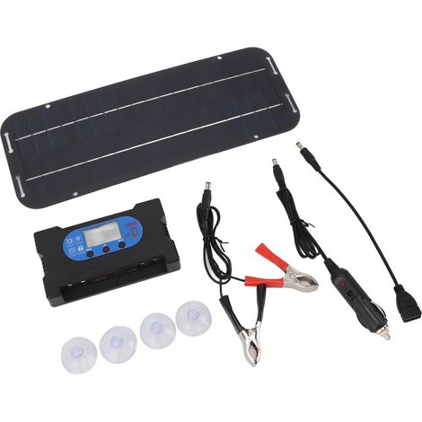 Kit panneau solaire 6W 12V Type C multi-interface sécurisé avec régulateur solaire 100A, panneau monocristallin pour charge d'urgence extérieure (1/5)