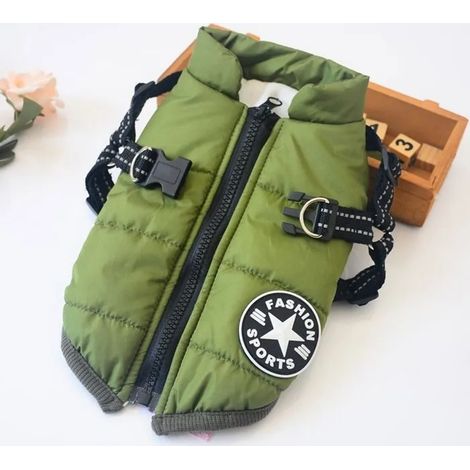 Vêtements pour chien, gilet une pièce en coton sur la poitrine et le dos, vêtements rembourrés d'hiver pour animaux de compagnie (1/5)
