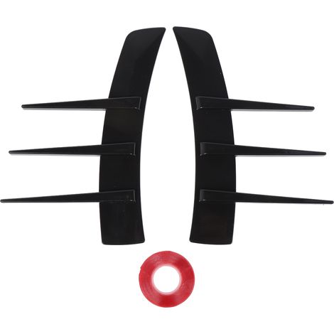 paio di profili per prese d'aria laterali del paraurti, adesivi universali per parafanghi auto, kit spoiler a pinna morbida per serie E90 E91 nero lucido. (1/4)