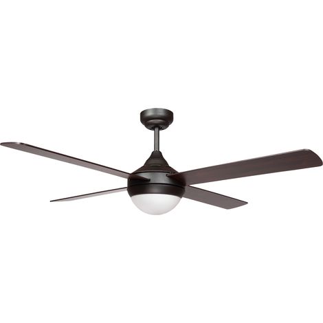 Ventilador de techo con luz marrón