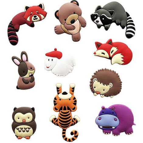 Lot de 10 aimants de réfrigérateur colorés en forme d'animaux de dessin animé - Accessoires de cuisine polyvalents (1/5)