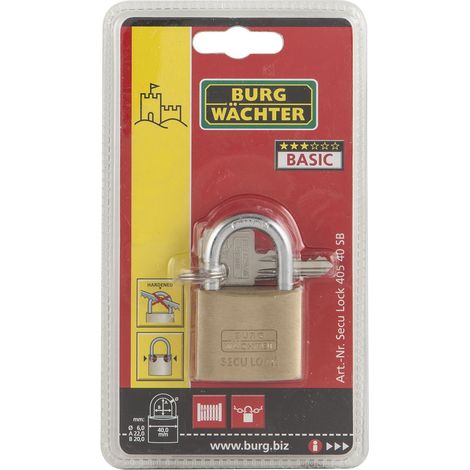 BURG-WÄCHTER Vorhangschloss 405, gleischsperrend, Sperre KA1, Breite 40 mm SB (1/2)