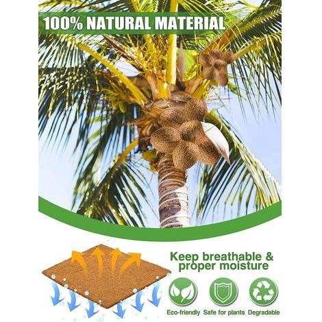 Rouleau de Doublure en Coco, 100% Naturel Doublure Coco Tapis épais en Fibre de Coco Doublure de Feuille de Noix de Coco pour Planteur Fenêtre Boîte Panier de Fleurs Jardin Tapis pour Animaux (1/5)