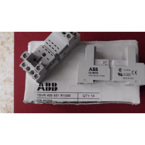 Lot de 9 EMBASE SIMPLE- Relais ABB CR-M2SS , 15VR 405 651 R1000 BASE