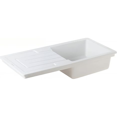 Evier Reno céramique traditionnelle Gamme PRO SANINDUSA 1 cuve couleur blanc