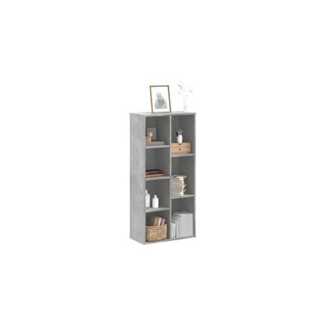 Bibliothèque gris béton 50x25x105 bois d'ingénierie (1/5)