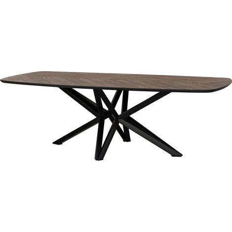 Mesa de comedor danesa de madera/dm color nogal oscuro 240x100x77 (1/4)
