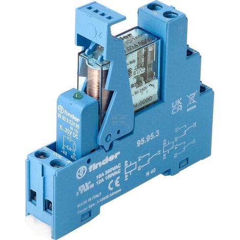 Rel.interface Mod. screw terminal 1CO 10A/12V DC/Agni/LED/diode FINDER 493190120050 (1/3)