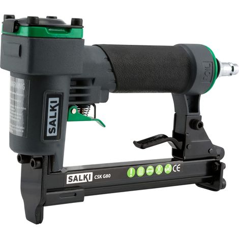 SALKI CSK G80 Pinzatrice pneumatica - Pistola per graffette pneumatiche, per rivestimento e legno, compatibile con graffette da 6 a 16 mm (1/5)