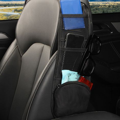 2-teiliger Autositz-Seitenorganizer, Oxford-Gewebe, 3 Netztaschen, Hängetasche für Autos und LKWs (1/5)
