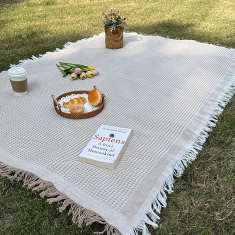 90 x 180cm Picknickmatte, Campingdecke Teppiche Decken Picknickdecke Sofamatte Reiseteppich Stranddecke Strandmatte Kaffee (1/4)