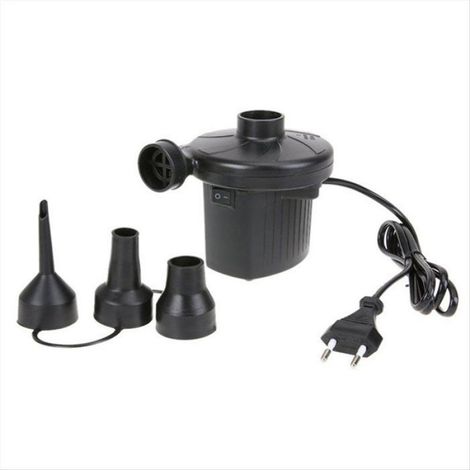 1 Pompe à air, 3 buses, 220 V, gonflage dégonflage rapide, ABS noir, pour matelas bateaux meubles (1/5)