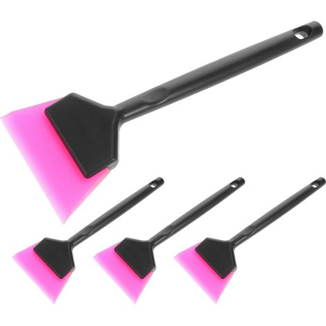 Lot de 4 Raclettes pour Vinyle Auto en Plastique Robuste Petite Taille pour Pose Précise sur Pare-Brise et Vitres Outil Multifonction pour Film Teinté et Nettoyage D’Adhésifs (1/5)