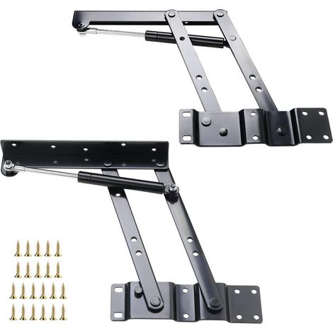 2 bisagras elevables para mesa de centro, mecanismo elevable resistente para mesa de centro, bisagra de resorte elevable para mesa de centro (1/5)