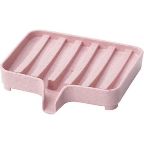 2 selbstentleerende Seifenschalen, verlängern die Lebensdauer der Seife, halten die Seifenstücke trocken und sind leicht zu reinigen (rosa) (1/4)