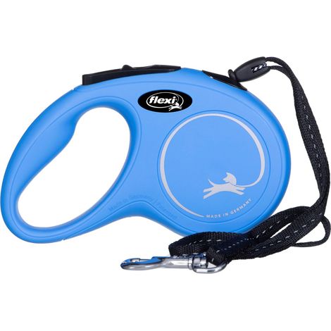 Guinzaglio estensibile a corda Flexi New Classic Cord con manico ergonomico per cani: Blu S 5 metri (1/5)