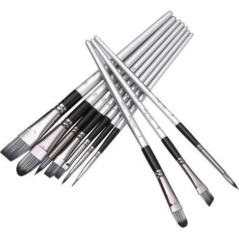 12-teiliges Künstlerpinsel-Set, Aquarellpinsel, Nylonborstenpinsel, professionelles Künstlerzubehör