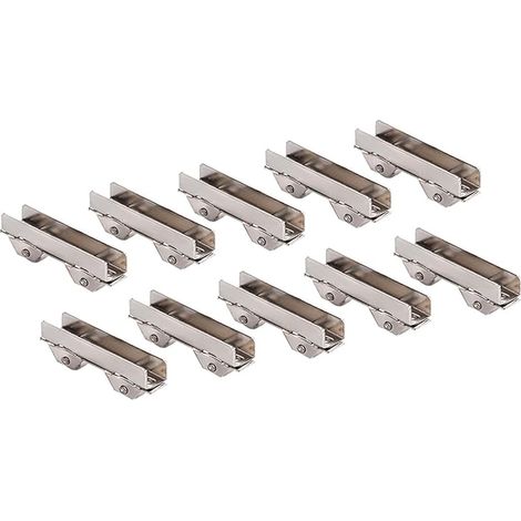 10 pièces de roulettes pour porte coulissante à fente, rouleau de porte de terrasse coulissante de 8 mm de large en remplacement pour porte en verre, tiroir, meuble, poulies de douche (1/5)