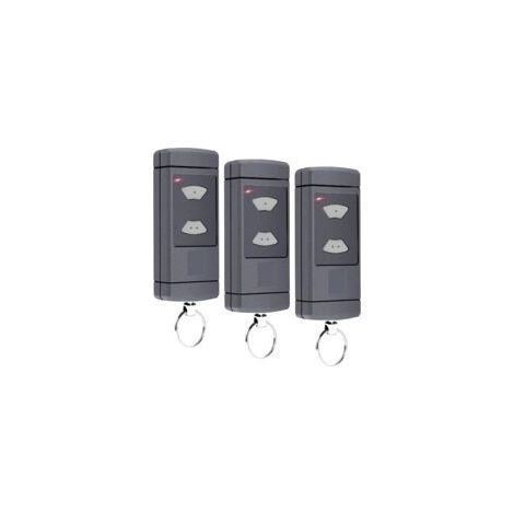 Lot de 3 émetteurs portatifs compatibles avec - 40,685 MHz - Pour porte de garage HSM2-40, HSM4-40, HSE2-40, HSE4-40, HS2-40, HS4-40, 2 canaux