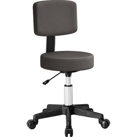 Tabouret de massage - HOMCOM - à roulettes réglable pivotant dossier ergonomique travail - métal - gris (1/5)