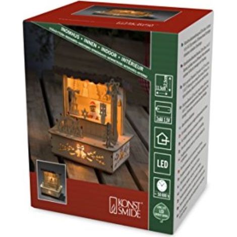 KONSTSMIDE 2822-100 LED Marktstand Holz Innen Dach Braun (1/3)
